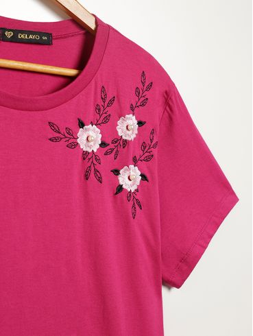 Blusa Manga Curta Plus Size Feminina PINK