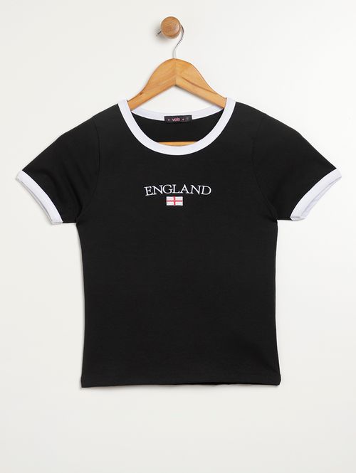 Blusa Manga Curta Vels Juvenil Para Menina - PRETO