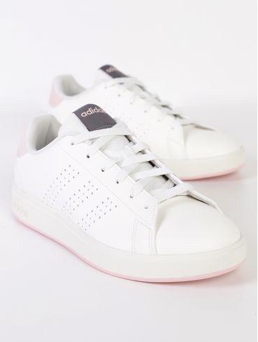 Tênis Casual Adidas Advantage Base 2.0 Feminino BRANCO/ROSA