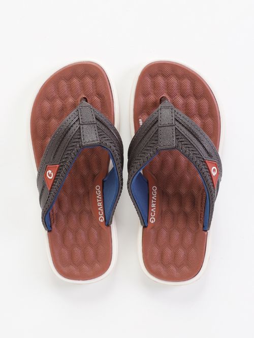 Chinelo Cartago Juvenil Para Menino - MARROM/BEGE