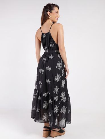 Vestido Longo Eagle Rock Feminino PRETO