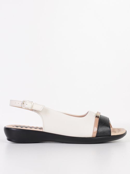 Sandália Camila Piccadilly Feminina OFF WHITE/PRETO