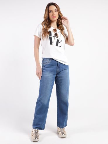 Blusa Manga Curta Feminina OFF WHITE
