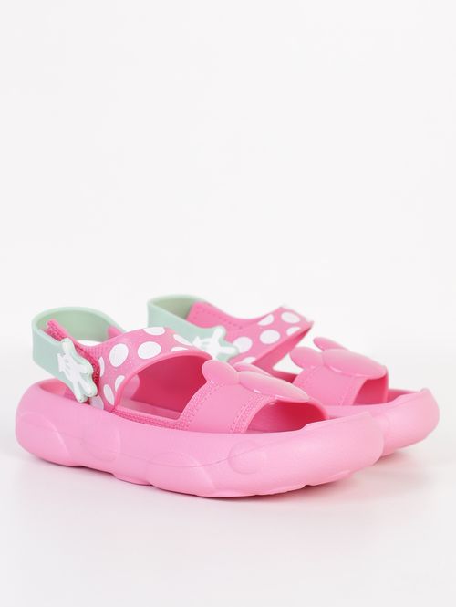 Sandália Minnie Grendene Infantil Para Bebê - ROSA/VERDE