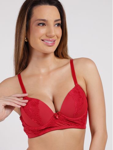 Conjunto Lingerie Fio Duplo Feminino VERMELHO