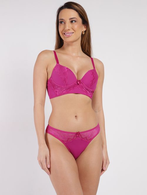 Conjunto Lingerie Fio Duplo Feminino ROSA