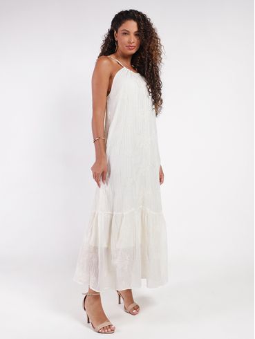 Vestido Longo Eagle Rock Feminino OFF WHITE