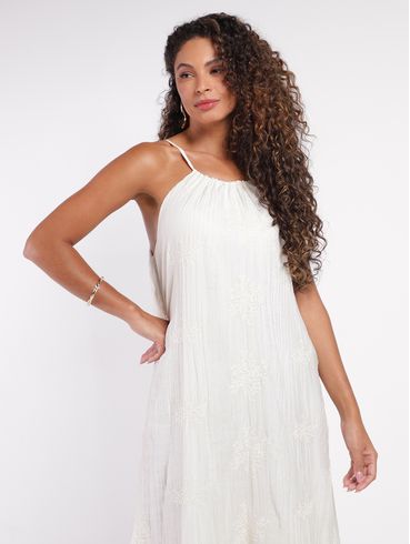Vestido Longo Eagle Rock Feminino OFF WHITE