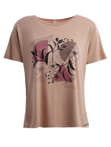 Blusa Manga Curta Feminina BEGE
