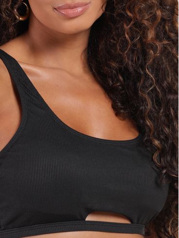 Biquíni Top Canelado Feminino PRETO