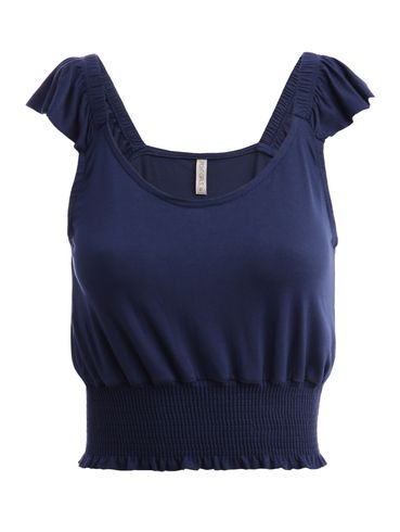 Blusa Cropped Frente Única Feminina MARINHO
