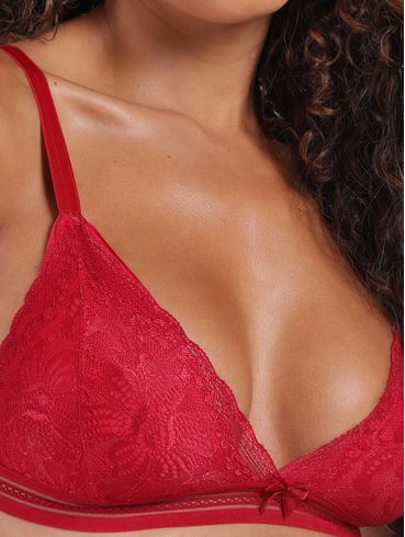 Conjunto Lingerie De Renda Feminino VERMELHO