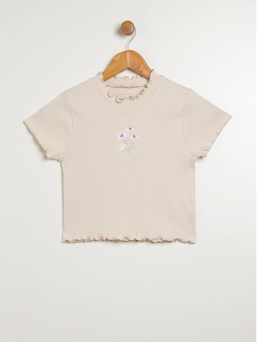 Blusa Manga Curta Vels Juvenil Para Menina - BEGE
