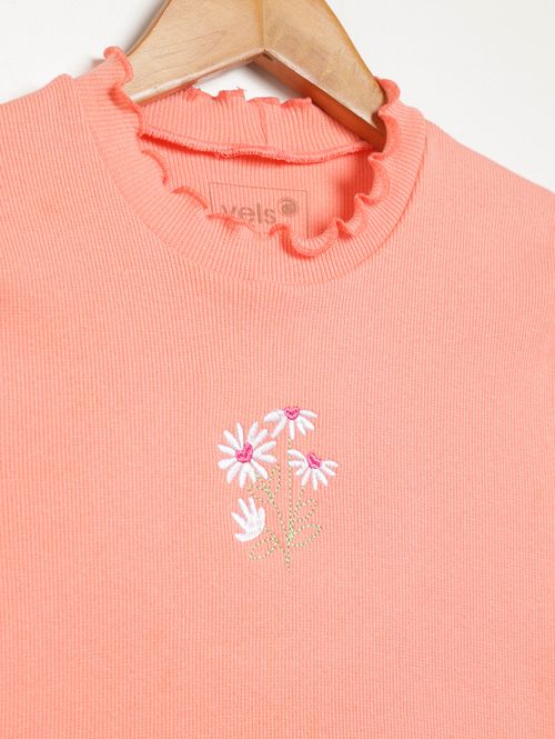 Blusa Manga Curta Vels Juvenil Para Menina - CORAL