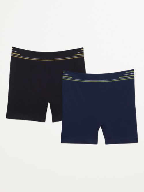 Kit com 02 Cuecas Boxer sem Costura Masculina PRETO/MARINHO