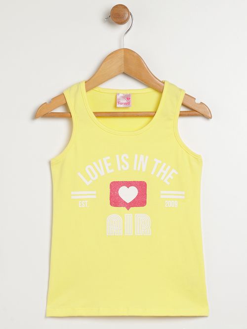 Blusa Regata Infantil Para Menina - AMARELO
