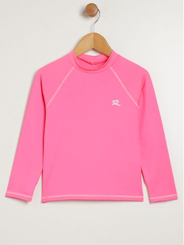 Blusa com Proteção UV Infantil Para Menina - ROSA