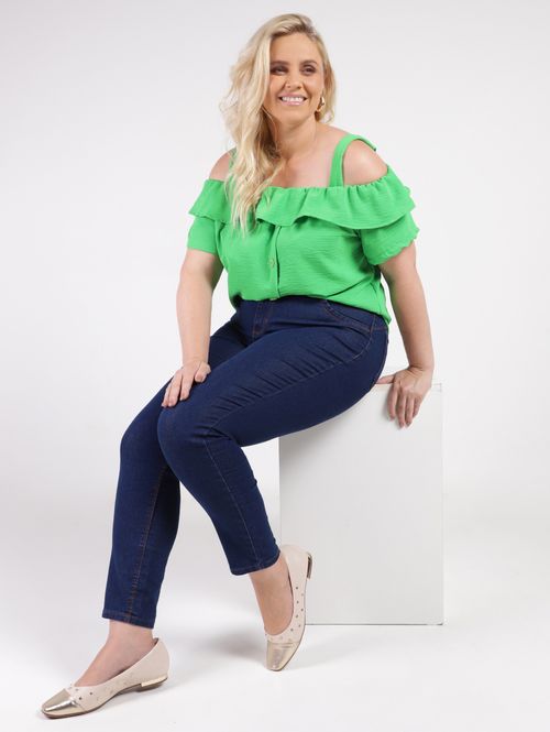 Blusa Ciganinha Plus Size Feminina VERDE