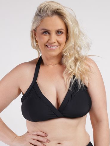 Biquíni Top Com Bojo Removível Plus Size Feminino PRETO
