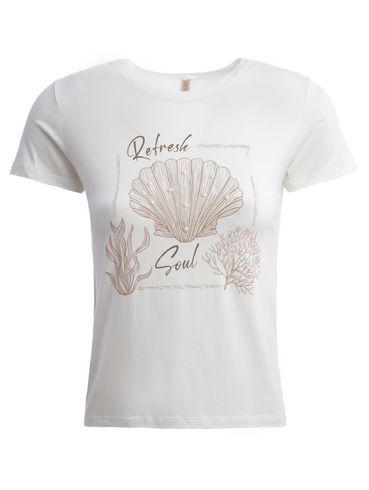 Blusa Manga Curta Feminina OFF WHITE