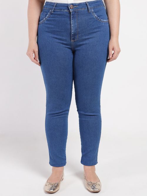 Calça Cigarrete Plus Size Feminino AZUL