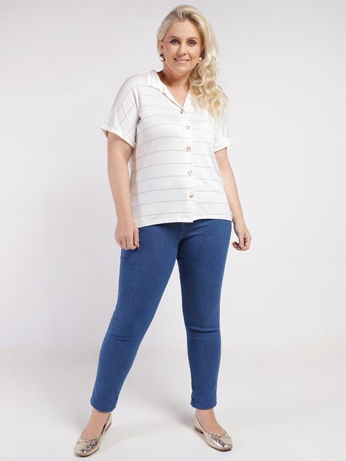 Calça Cigarrete Plus Size Feminino AZUL