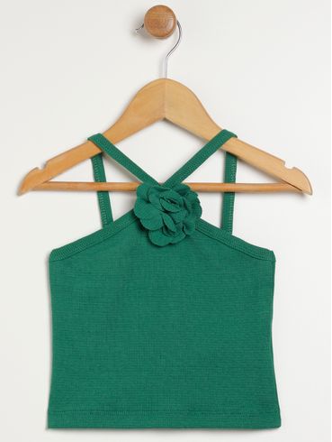 Blusa Regata Infantil Para Menina - VERDE