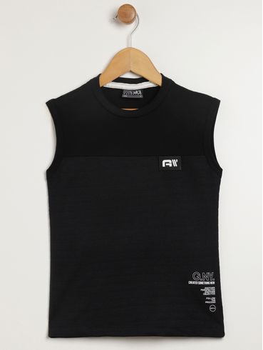 Camiseta Regata Infantil Para Menino - PRETO
