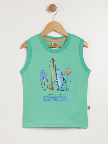 Camiseta Regata Infantil Para Menino - VERDE