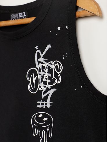Camiseta Regata Infantil Para Menino - PRETO