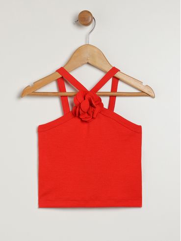 Blusa Regata Infantil Para Menina - VERMELHO