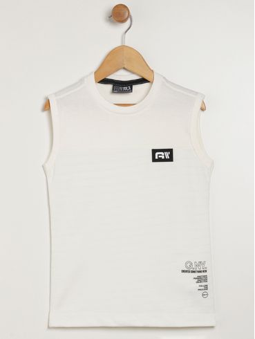 Camiseta Regata Infantil Para Menino - OFF WHITE