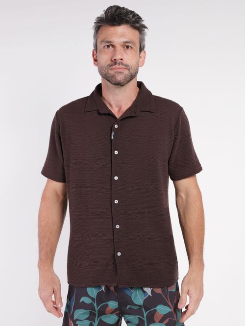 Camisa Manga Curta Masculina MARROM