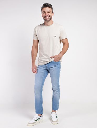 Camiseta Manga Curta Básica Masculina BEGE