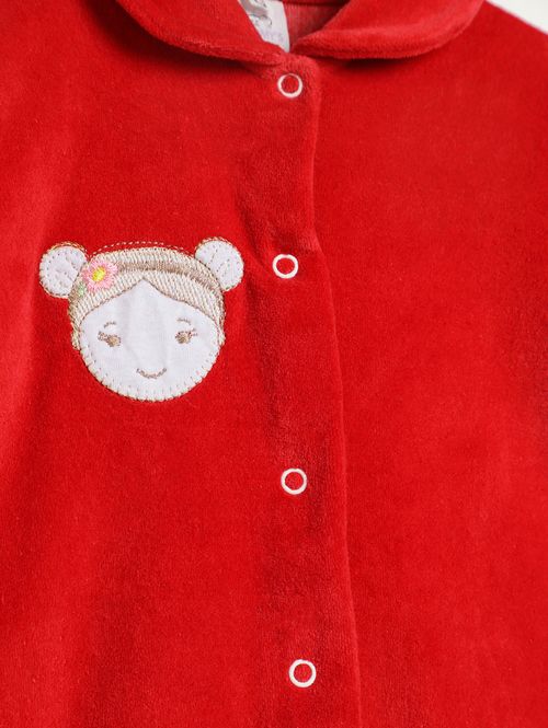 Macacão Plush Infantil Para Bebê - VERMELHO