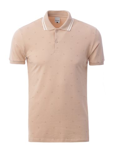 Polo Manga Curta Masculina BEGE