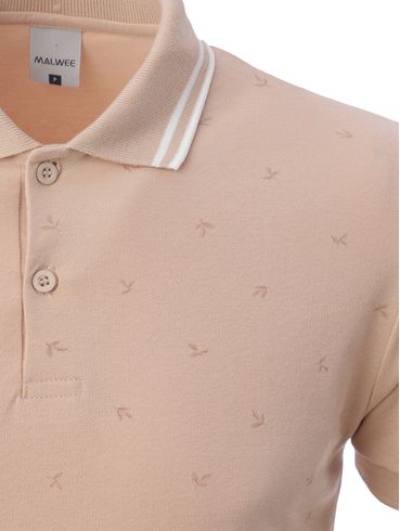 Polo Manga Curta Masculina BEGE