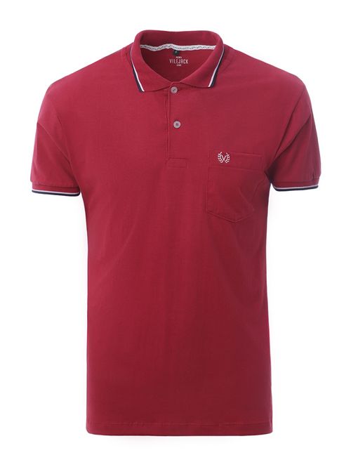 Polo Manga Curta Vilejack Masculina VINHO