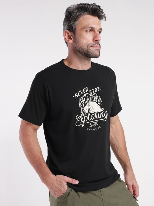 Camiseta Manga Curta Eletrón Masculina PRETO