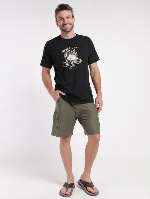 Camiseta Manga Curta Eletrón Masculina PRETO