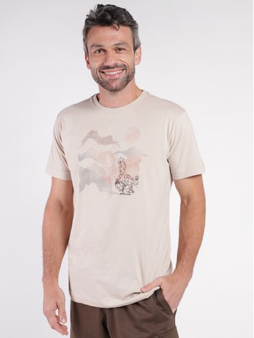 Camiseta Manga Curta Dixie Masculina BEGE