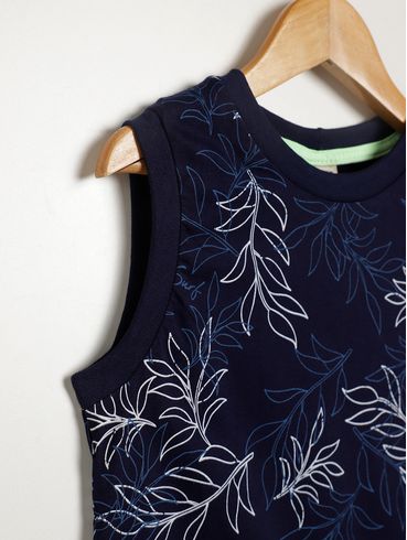 Camiseta Regata Infantil Para Menino - MARINHO