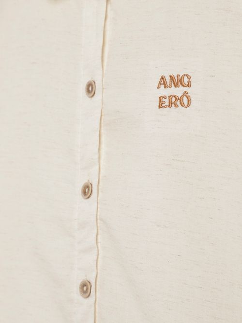 Camisa Manga Curta Infantil Para Menino - OFF WHITE