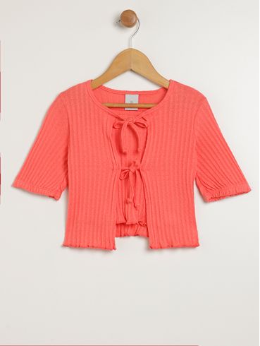 Blusa Sobreposição Infantil Para Menina - CORAL