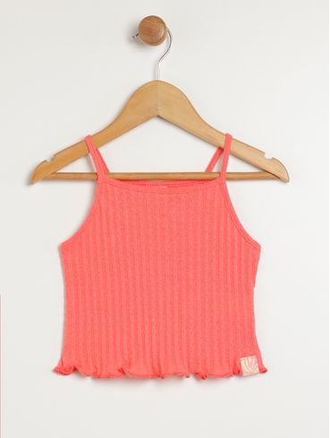 Blusa Sobreposição Infantil Para Menina - CORAL