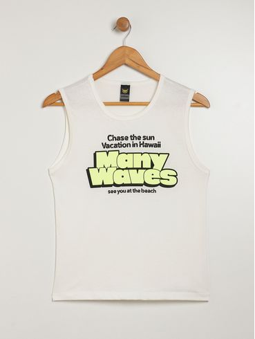 Camiseta Regata Juvenil Para Menino  - OFF WHITE