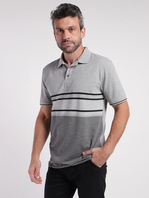 Polo Manga Curta Masculina CINZA