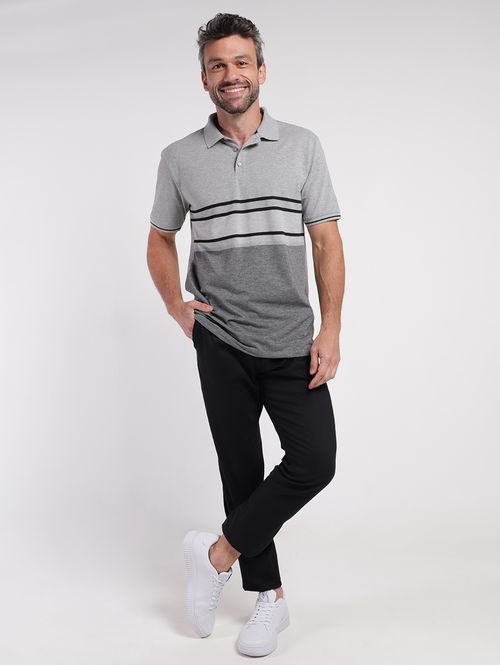 Polo Manga Curta Masculina CINZA