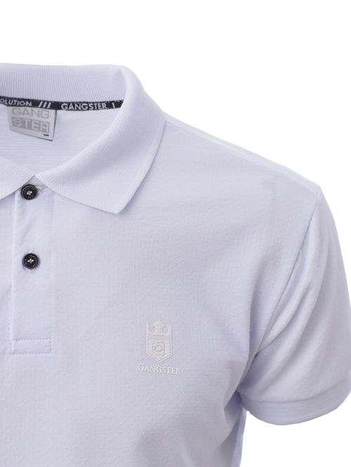 Polo Manga Curta Gangster Masculina BRANCO