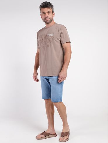 Camiseta Manga Curta Eletrón Masculina CAQUI